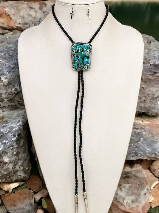 Cross Accent Pendant Adjustable Necklace for wholesale by Andrea Bijoux