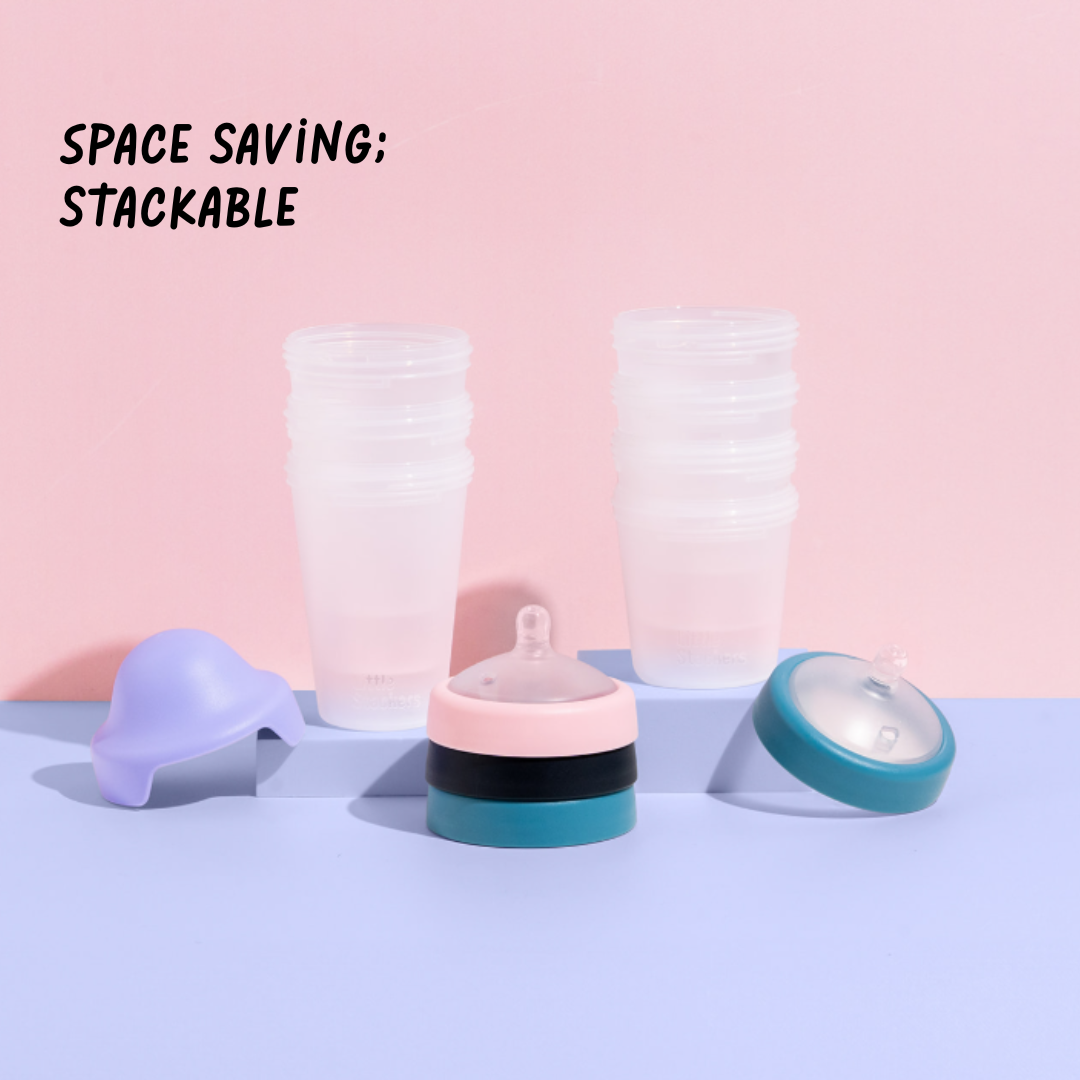 Little Stackers - Venta al por mayor Biberones - Pack de dos biberones de 180 ml verde/negro3