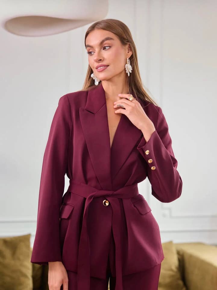 Frime - Wholesale Suit Jacket - Women's - Belted blazer - 32130