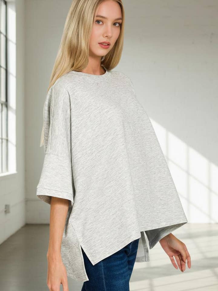 .1023 Scuba Round Neck Top With Side Slits SI-28965 for wholesale by 42POPS