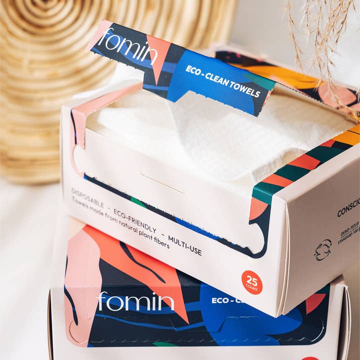 Fomin - Wholesale Face & Body Wipes - Eco-Clean Disposable Face Towels - 25 Count3