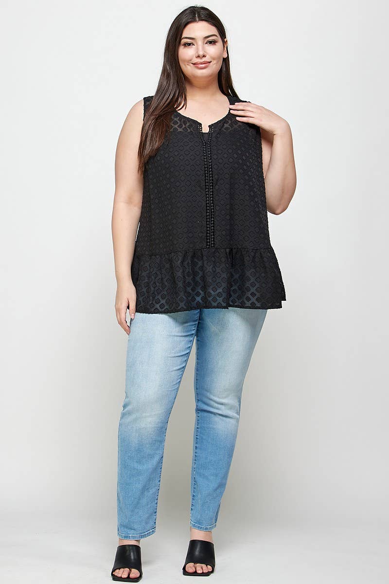 Haute Fox Plus Size & Contemporary - Vente Tunique – femme - Tunique volantée à bordure en crochet de grande taille - Vêtements grande taille9