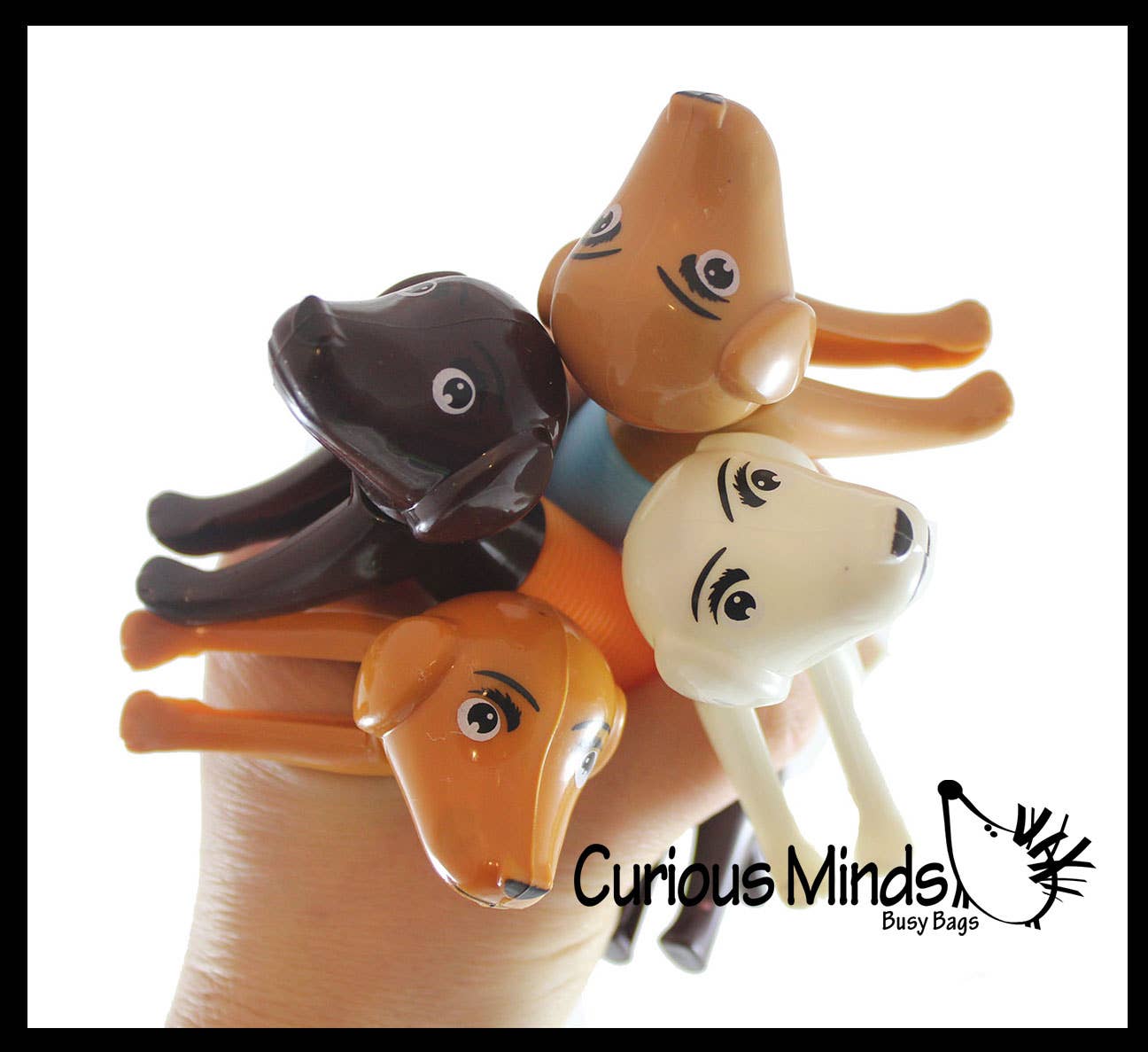 Curious Minds Toys - Venta al por mayor Pelota antiestrés - Niños - 1 bonito perro Weiner para tirar, con cierre a presión, con forma de animal expandible y flexible5