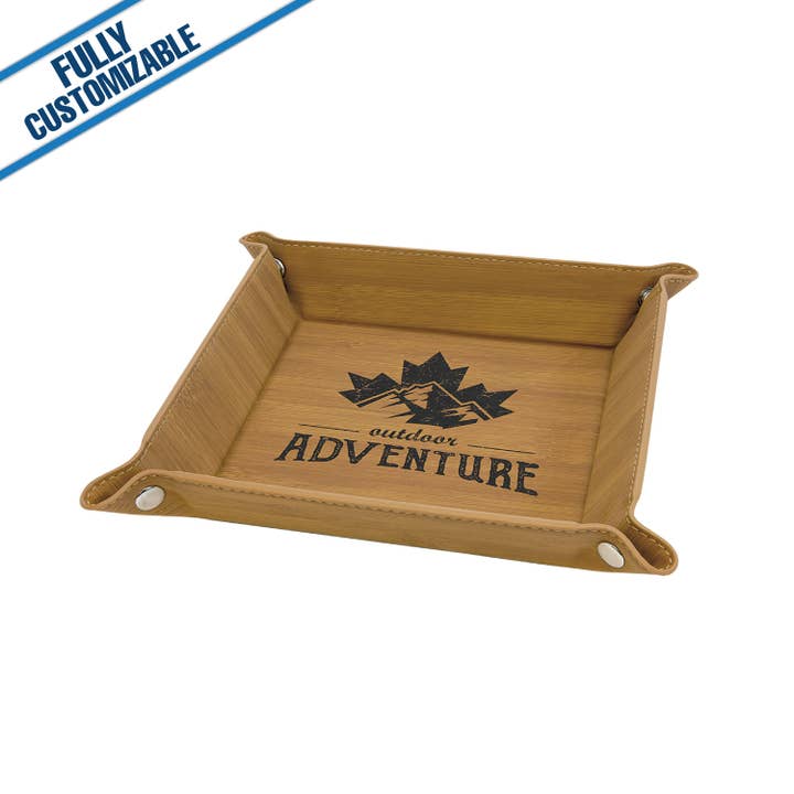 GiftWorksPlus - Wholesale Decorative Tray - Engraved Leatherette Snap Up Tray - Fully Customizable10