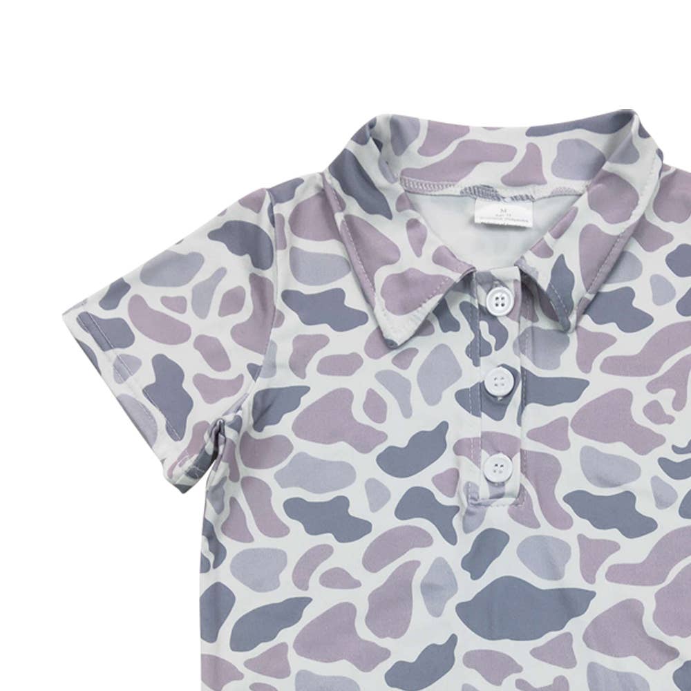 Aier Wholesale - Wholesale T-Shirt - Kids - Baby Boys Camo Hunting Short Sleeve Buttons Tee Shirt Tops3