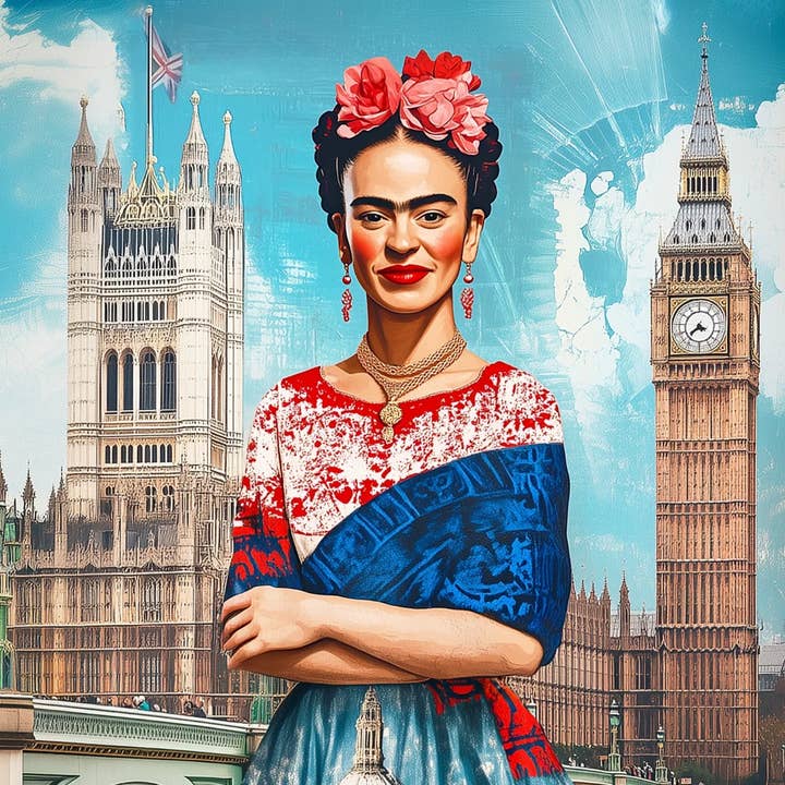 Fripperies – wholesale Everyday greeting card – Frida Kahlo: London | Map Fripperies