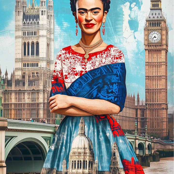 Fripperies - Wholesale Everyday Greeting Card - Frida Kahlo: London | Map Fripperies