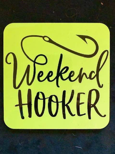 (#331) SOTTOBICCHIERI "PESCATORE DEL WEEKEND" (CONFEZIONE DA 4) per la vendita all'ingrosso da parte di Jana's Flannels