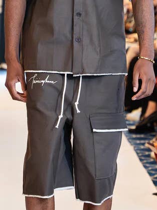 TRIMINGHAM CHOCOLATE DENIM SHORTS for wholesale by Trimingham