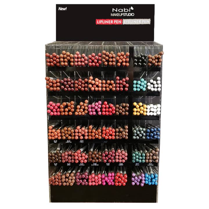 Nabi Cosmetic - Wholesale Eyeliner/Pencil - LPD48 - 48 Color 7 1/2" Long Eye & Lipliner Pencil 576pcs Display Set