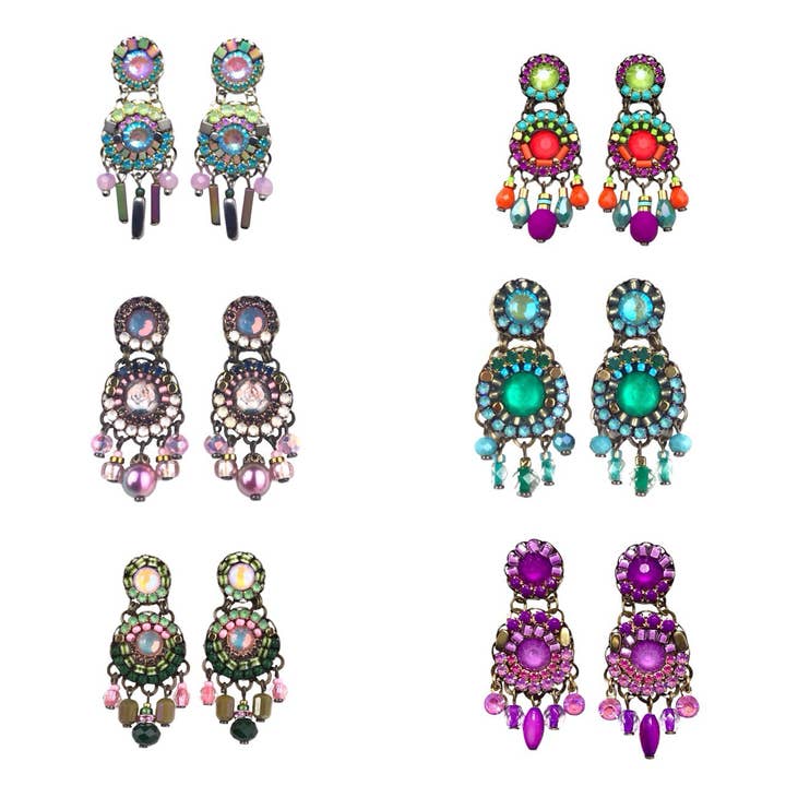 Pack of 6 pairs of small earrings, size 35mm NR.2 for wholesale by melizijewelry