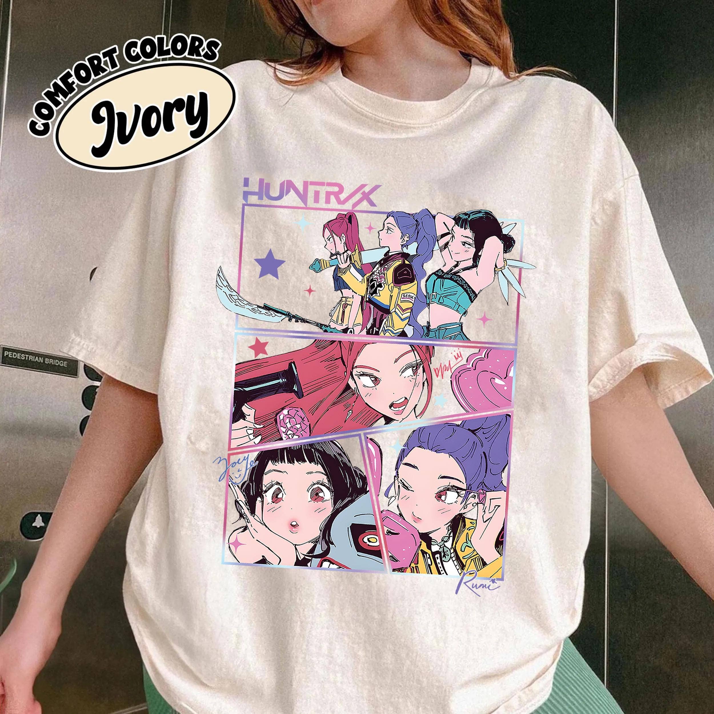 ClevorFit - Wholesale T-Shirt (Graphic) - Unisex - Huntrix Kpop Demon Hunters Comfort Colors Tee, Anime Sweater2