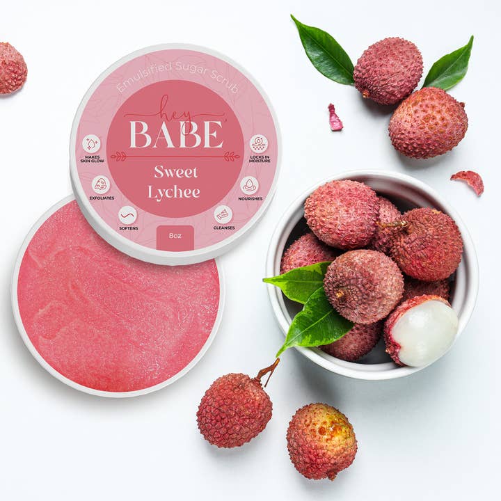 The Midwest Sea Salt Company – wholesale Kroppsskrubb/Exfoliant – Hej, Babe Emulgerad Sockerskrubb för Kroppen - Söt Litchi4