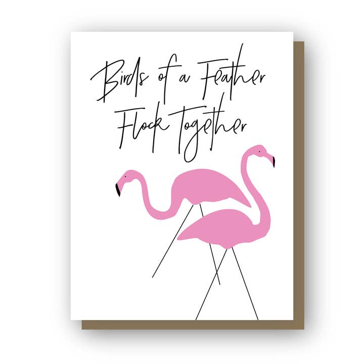 Birds of a Feather, Flock Together, vriendschapswenskaart voor wholesale door Wishbone Letterpress