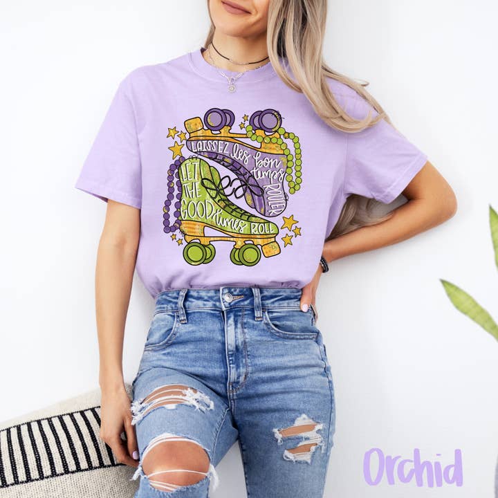 Painted Skies - Wholesale T-Shirt (Graphic) - Women's - Let The Good Times Roll Trendy Mardi Gras Adult Tee4
