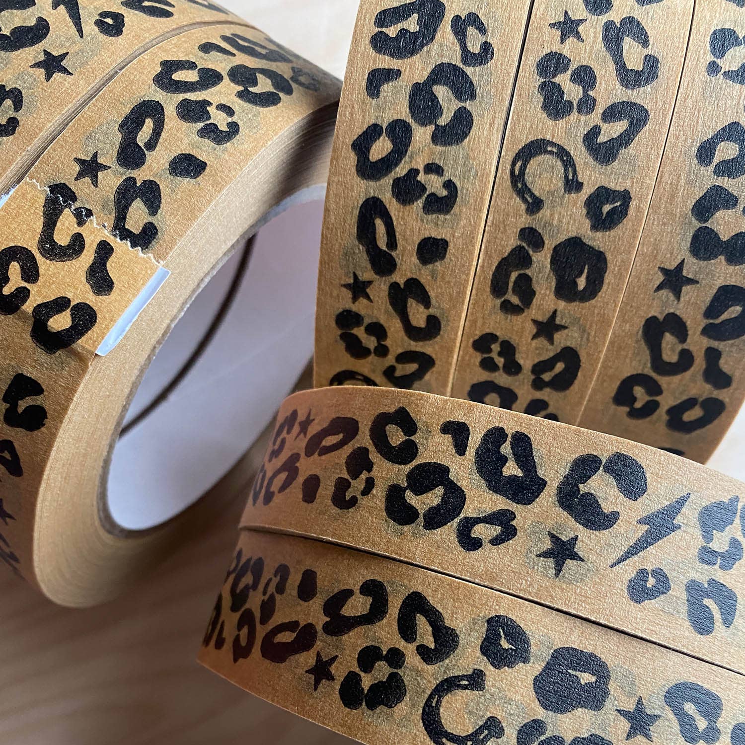 Petra Boase Ltd (US Duties Paid) - Wholesale Tape - Eco Paper Adhesive Tape | 50m | Kraft Leopard Print1