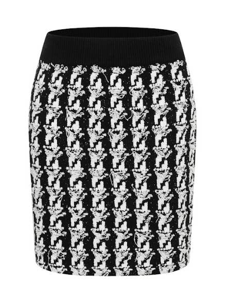 Minirock aus Strick mit Hahnentrittmuster für den Großhandel von RIVIR