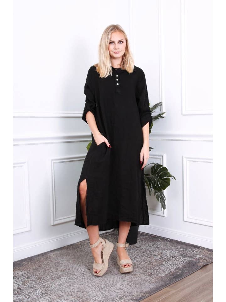 LÉA & LUC - Wholesale Dress - Women's - Long dress in 100% linen REF.20900