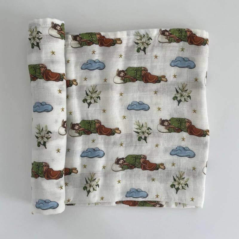 Brick House in the City - Wholesale Swaddle - Baby - Sleeping Saint Joseph Swaddle3