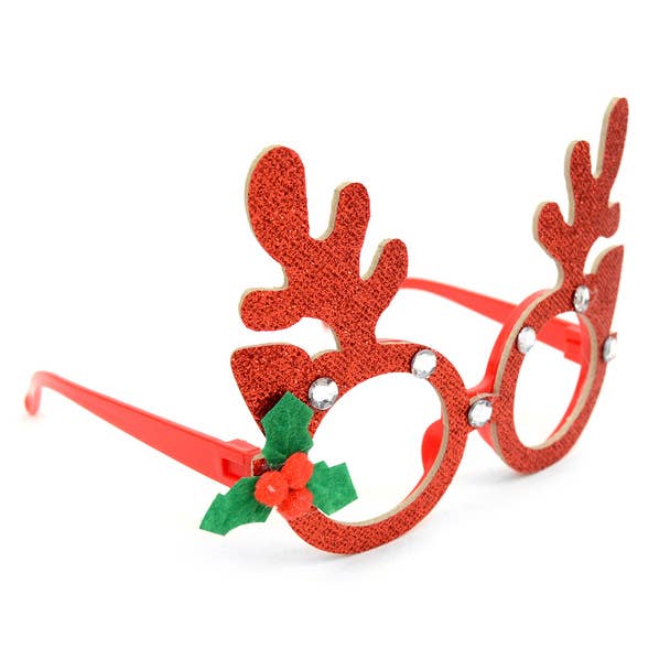 Novelty Glittered Antler Reindeer Frames Eyeglasses for wholesale by Selini New York