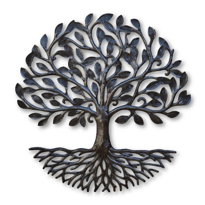 Haiti Fair Trade~ It's Cactus - Wholesale Wall Accent - Organic Tree of Life with Roots, Haitian Wall Art 23"x23"