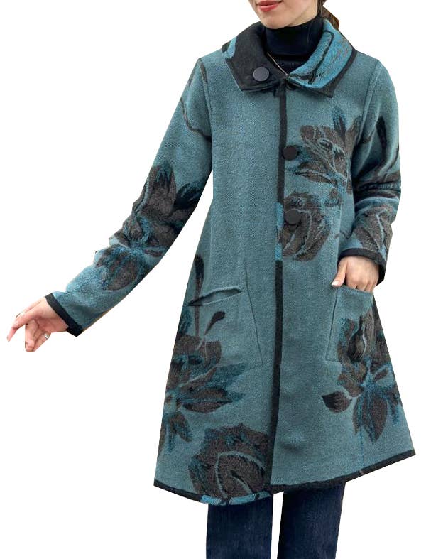 Winding River - Wholesale Coat - Women's - Aqua / Black Reversible Coat – Lotus Collection1