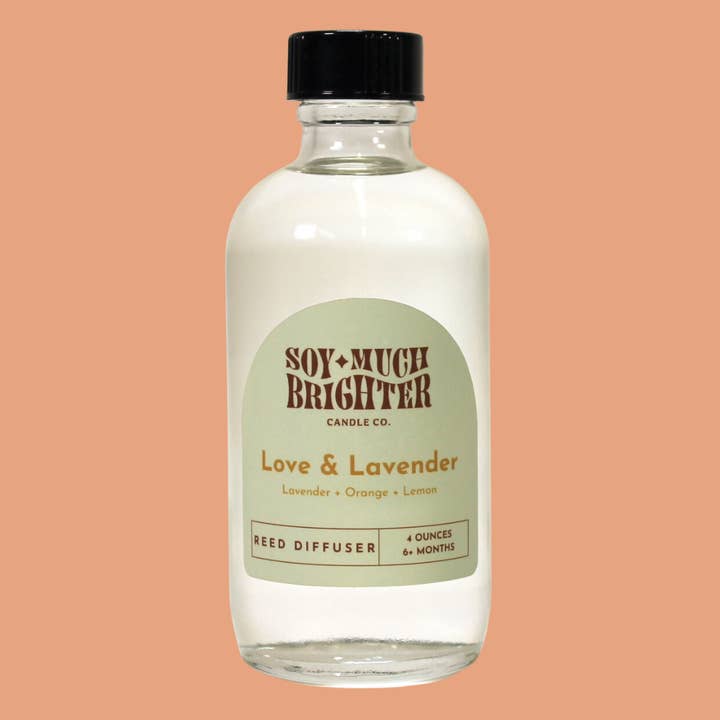 Reed Diffuser // Love & Lavender// Lavender + Lemon + Orange for wholesale by Soy Much Brighter Candle Co.