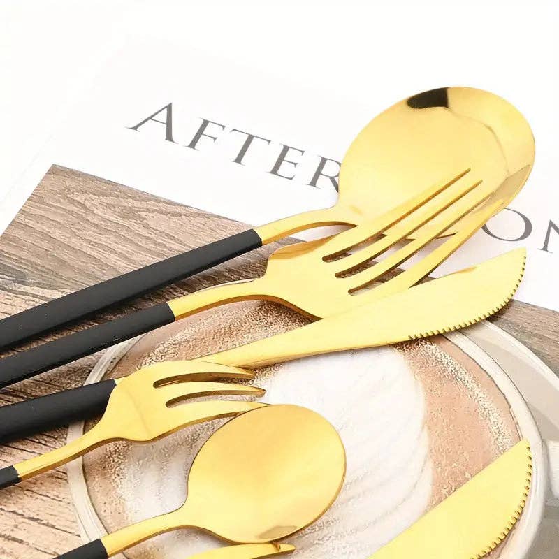 Huis Van Merken - Wholesale Flatware Set - 24PC Western Cutlery Set – Polished Stainless Steel Flatware for Events1