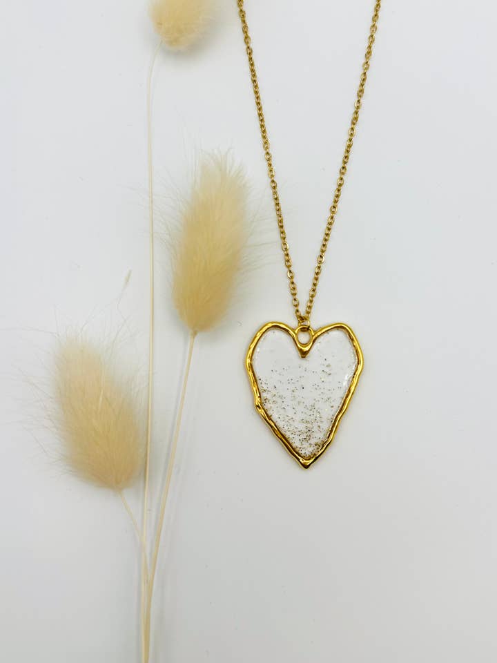 Big Hammered Heart - Gold powder for wholesale by LOR CREATION