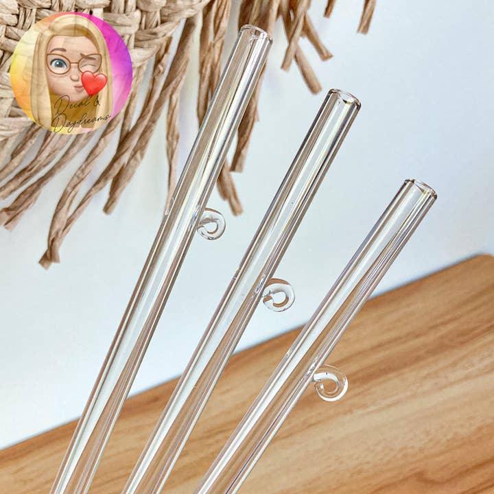 Glass Straw With A Hook for wholesale by Decals & Daydreams