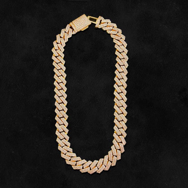 Royal Drip - Wholesale Link & Chain Necklace - 14mm Miami Icedrip 18K Gold Chain1