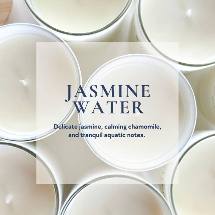 Jasmine Water - Calming Chamomile Floral Customizable Candle for wholesale by Wondery Mercantile