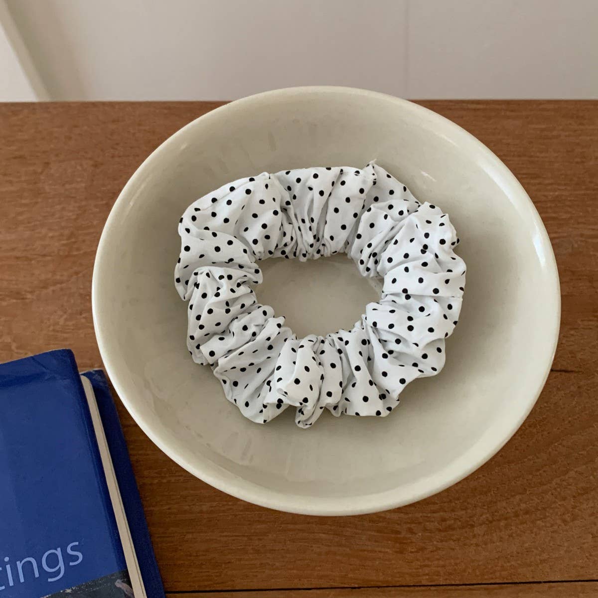 ACCITY - Wholesale Scrunchie - Women's - Polka Stripe Pleated Hair Tie Elastic Band_CWAHA080824