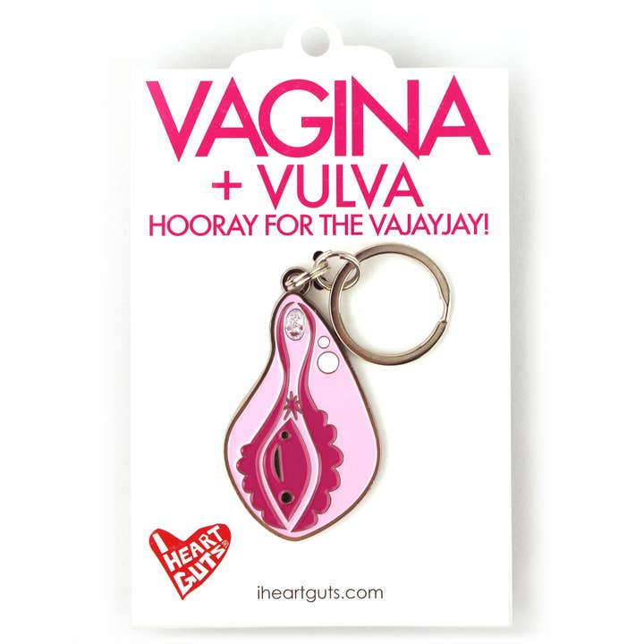 I Heart Guts | Organ Plushies Wholesale - Wholesale Keychain - Women's - Vagina+Vulva Keychain With Sparkly Clit Face5