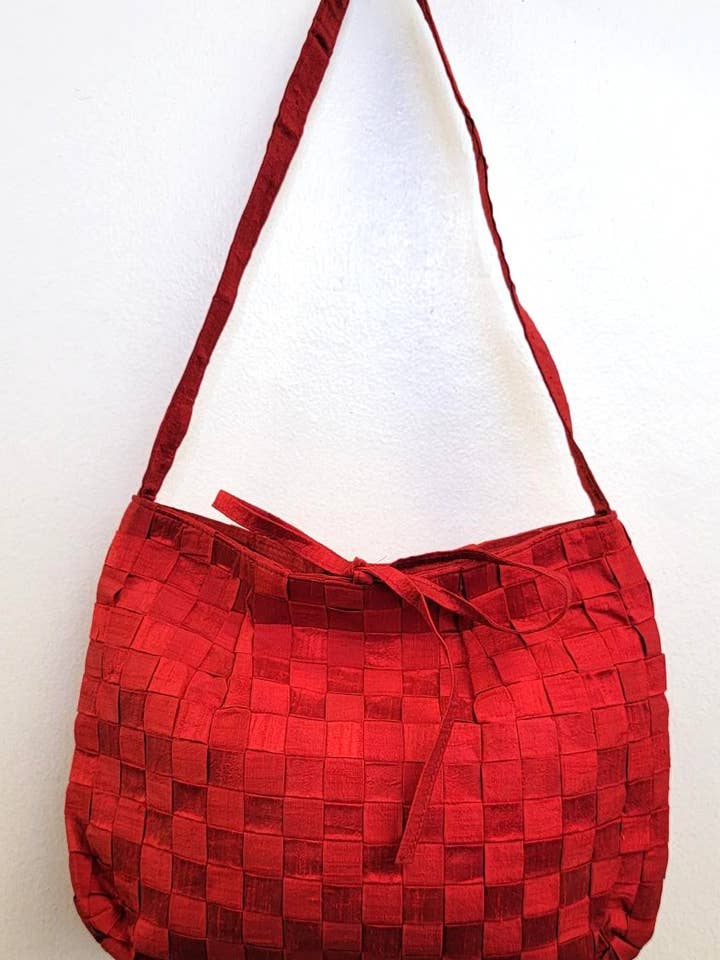 ONE-OF-A-KIND SILK WOVEN TOTE for wholesale by Ricki designs