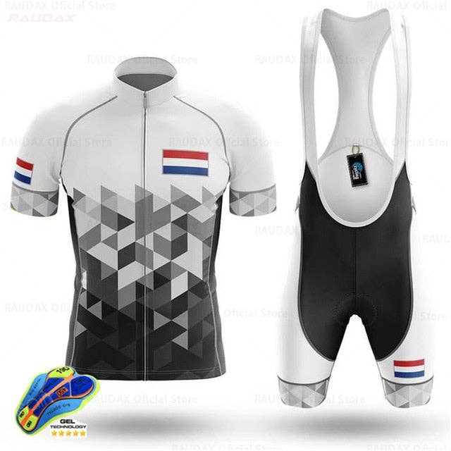 Netherlands Men's Cycling Jersey Bib Short Kit for wholesale on Faire8