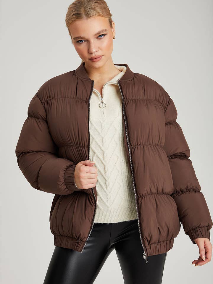 Oversized Gathered Puffball Puffa Coat for wholesale by Urban Bliss