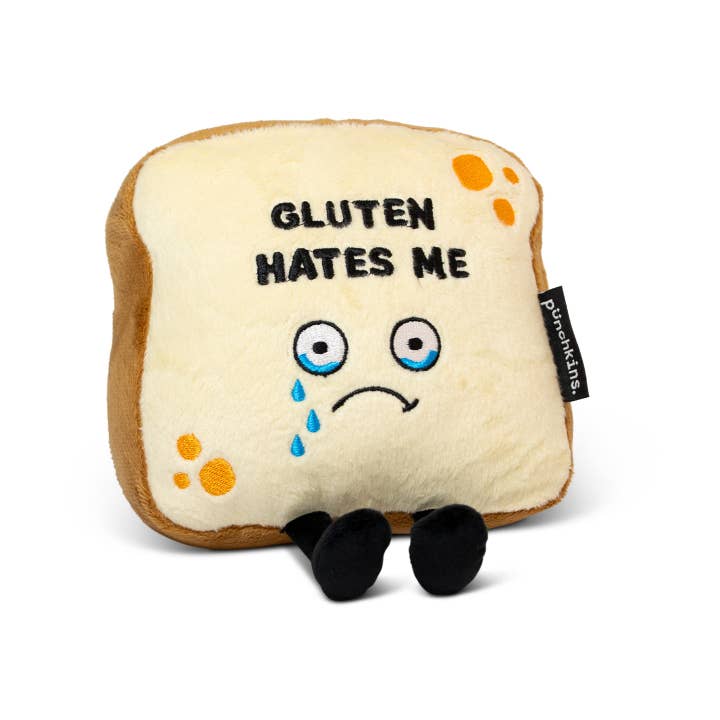 Punchkins - Wholesale Gag Gift/Novelty Gift - Funny Bread Plush Cute Gift Gluten Hates Me Soft Toy
