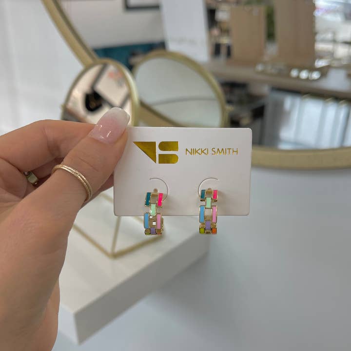 Nikki Smith Designs - Wholesale Hoop Earrings - Poppy Multicolor Acrylic Hoops3