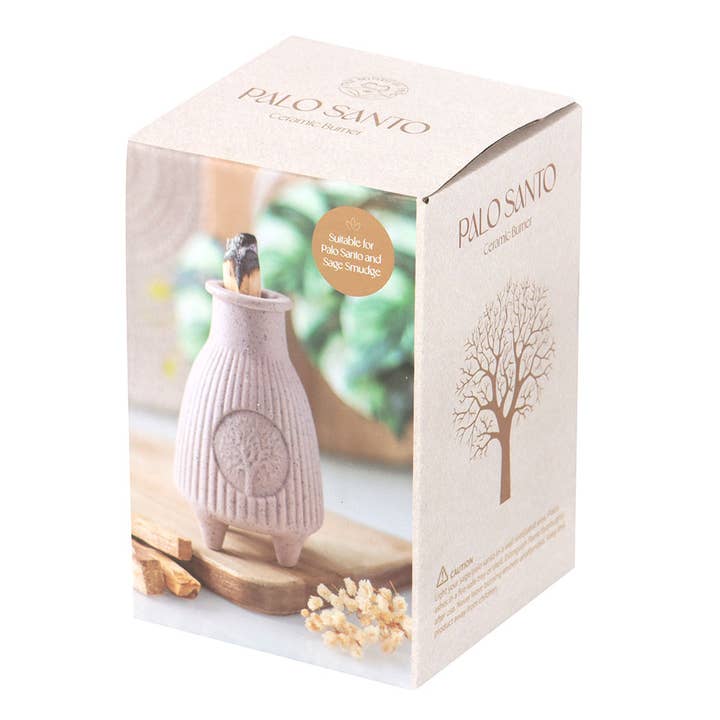 Something Different Wholesale - Wholesale Incense Holder - Greige Ribbed Palo Santo Sacred Wood Stick Burner5