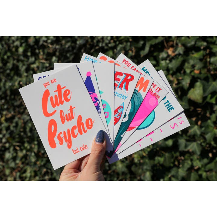 Studio Inktvis - Wholesale Birthday Card - Riso print Kick that ass Double Meaning, Double Celebration!1