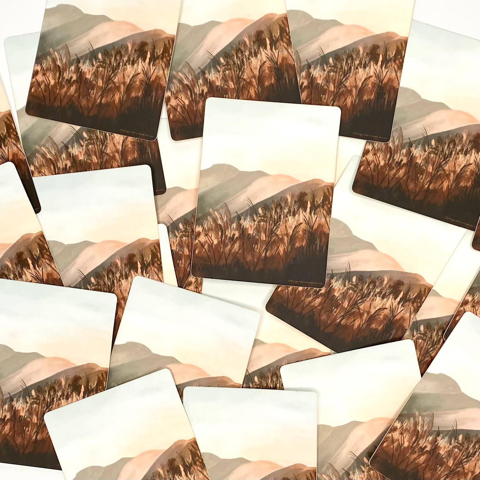 Maija Rebecca Hand Drawn - Vendita all'ingrosso Adesivo - Adesivo paesaggistico Pink Hills2