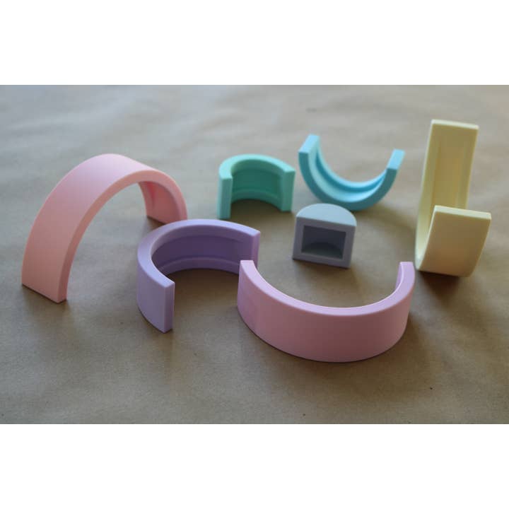 land of petite - Wholesale Stacking Rings Game - Baby - Rainbow Stacking Toy- Pastel4