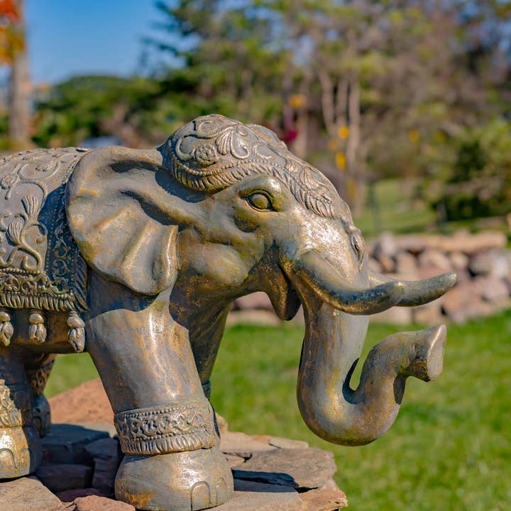 Zaer Ltd. International - Wholesale Outdoor Ornament/Decor - Magnesium Boho Elephant Statue- 3 Color Options10