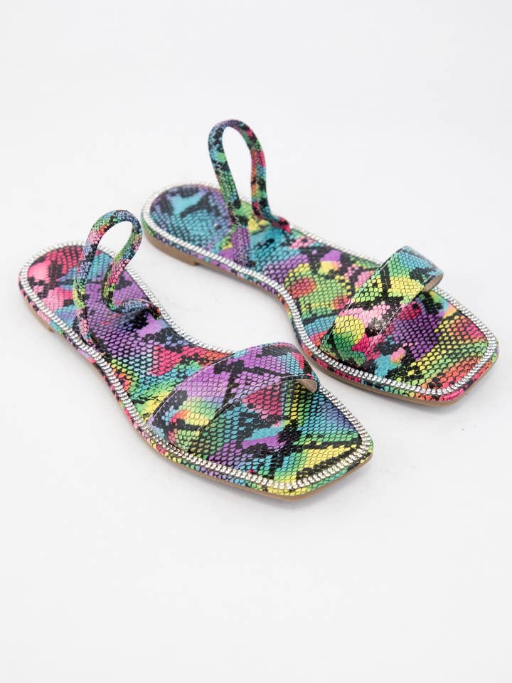 MULTI WEEKLY DEAL AISA-2 MULTI-COLOR SNAKE DESIGN SANDAL for wholesale on Faire1