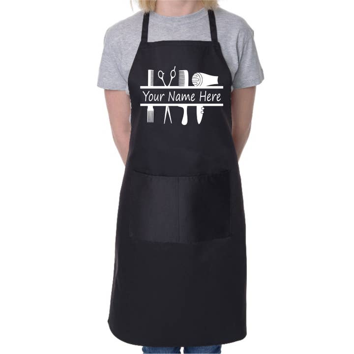 Print4U – Engroshandel Forklæde – Personlig forklæde frisør Tilføj dit navn eller firma her forklæde