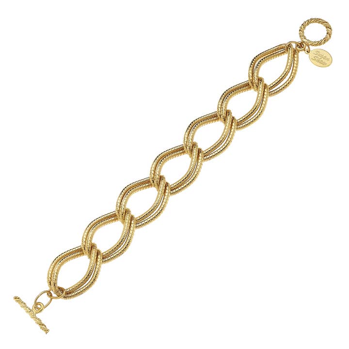 Gold Double Link Bracelet for wholesale by Susan Shaw
