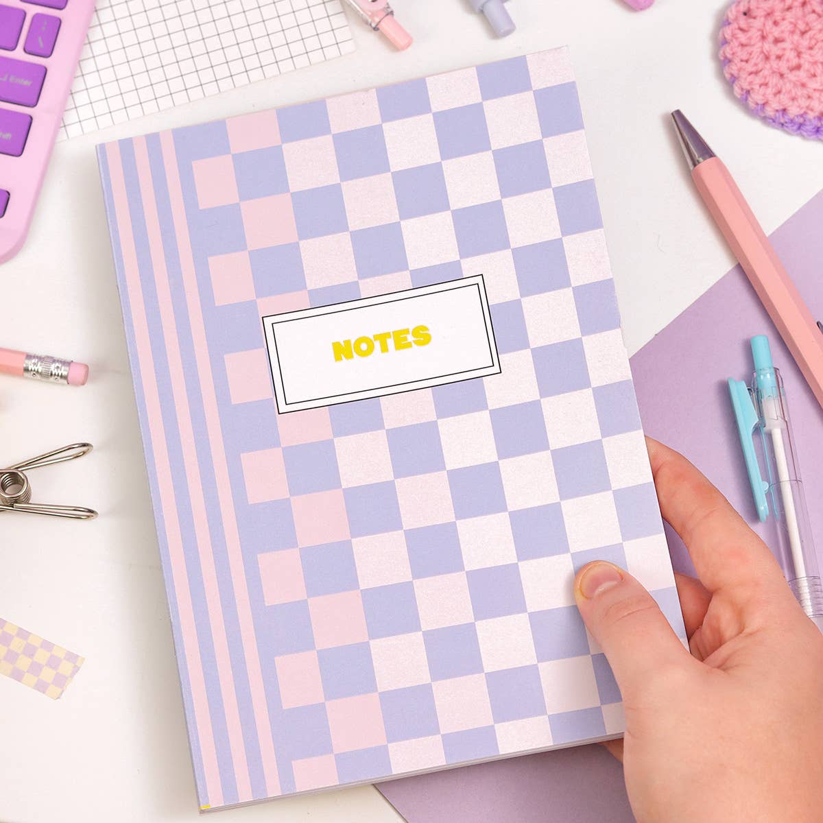 Fawn & Thistle Ltd (US Duties Paid) - Vente Cahiers - Carnet à points à carreaux dégradés lilas | Papeterie écologique2