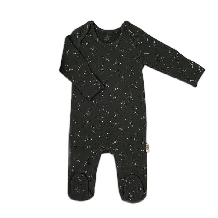 Salopette à pieds - Pissenlits Vert armée pour la vente par KITES AND CLOUDS