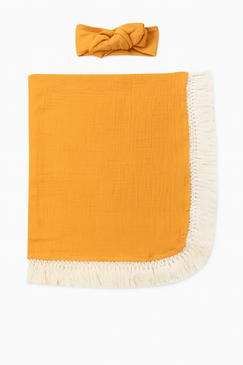 Fennco Styles - Vendita all'ingrosso Copertina avvolgente - Neonati - Coperta e cerchietto per bebè in garza di cotone con frange 1